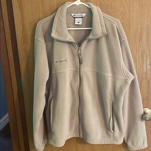 Columbia Beige Full-Zip Fleece Jacket